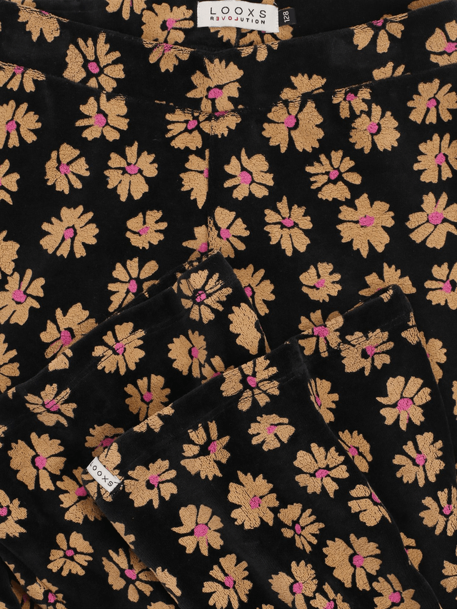 Looxs flaire velvet broek Soft winterflower