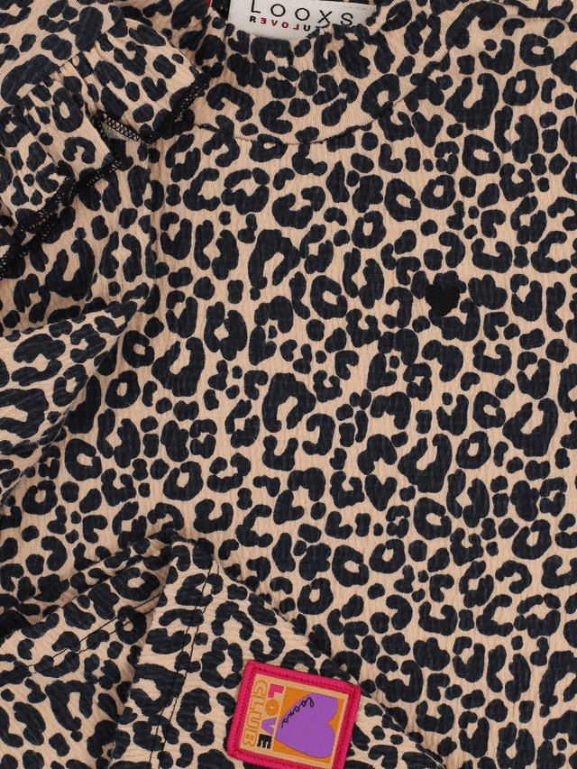 Looxs crinkle top Sandy Leopard